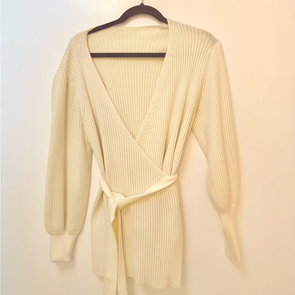 Cream Wrap Sweater